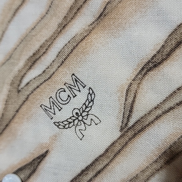 Nwdft Vintage MCM The Golden Jeans Wool Logo Mother of Pearl Buttons Down IT 42 - Picture 2 of 16